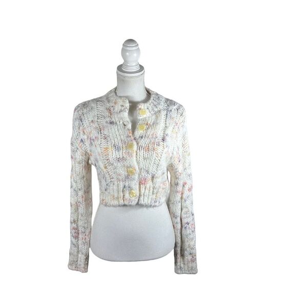 Urban Outfitters Cameron Confetti Cable Knit Crop Cardigan - Picture 5 of 13